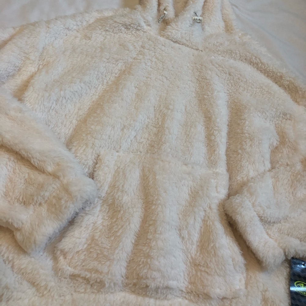 White Fuzzy Sweatshirt - Picture 3 of 5